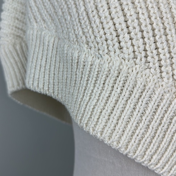 Asymmetrical Sweater Money Packing Diagonal One Sleeve Knit Sweater Cream - Picture 11 of 14